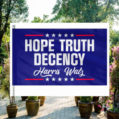 Harris Walz Hope Truth Decency Flag