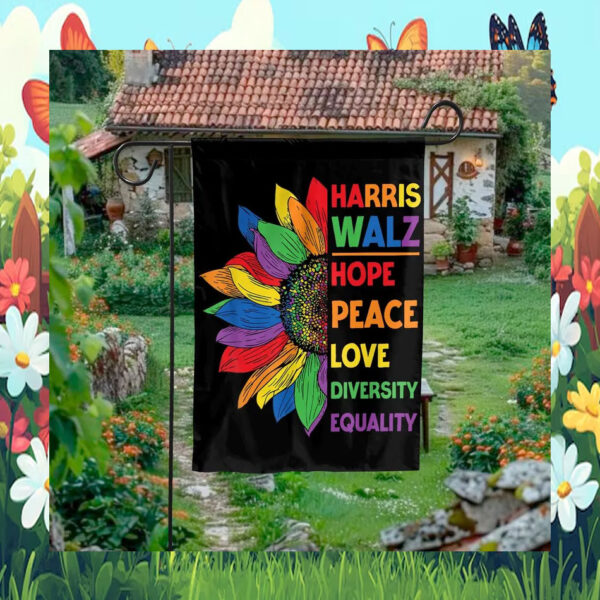Harris Walz Hopr Peace Love Diversity Equality Flag