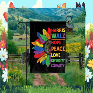 Harris Walz Hopr Peace Love Diversity Equality Flag