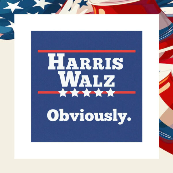 Harris Walz Obviously 2024 Election Car Magnet