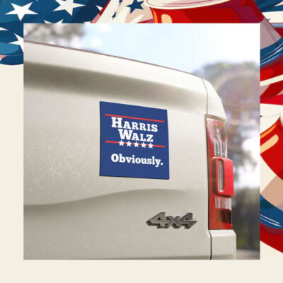 Harris Walz Obviously 2024 Election Car Magnet