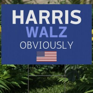 Harris Walz Obviously Yard Sign Blue