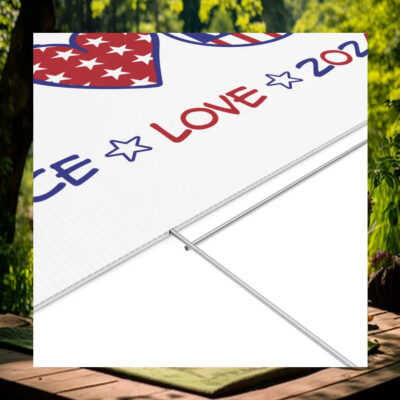 Harris Walz Peace Love 2024 Election Yard Sign