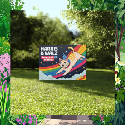 Harris & Walz Progress In Motion Yard Sign
