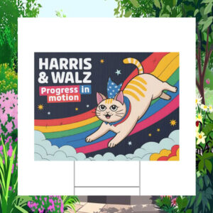 Harris & Walz Progress In Motion Yard Sign