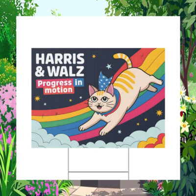 Harris & Walz Progress In Motion Yard Sign
