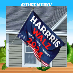 Harris Walz Truth Hope Decency 2024 President Flag