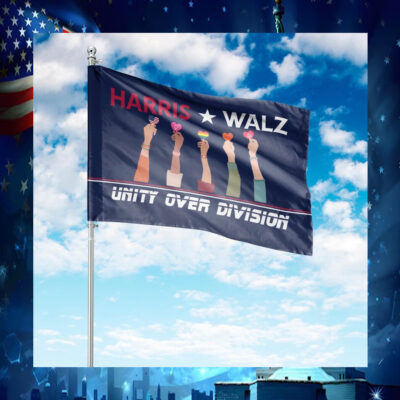 Harris Walz Unity Over Division House Flags
