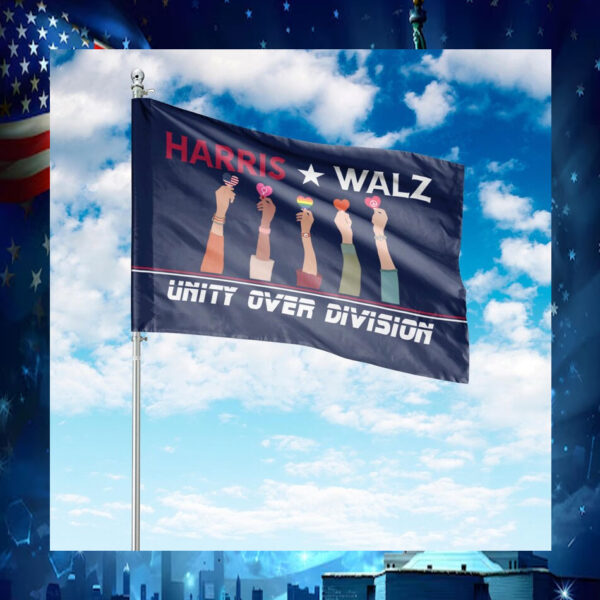 Harris Walz Unity Over Division House Flags