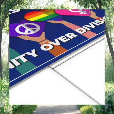 Harris Walz Unity Over Division LGBT Yard Signs