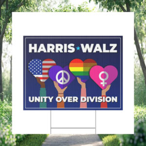 Harris Walz Unity Over Division LGBT Yard Signs