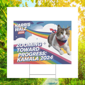 Harris Walz Zooming Towards Progress Kamala 2024 Yard Sign
