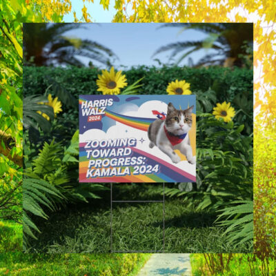 Harris Walz Zooming Towards Progress Kamala 2024 Yard Sign