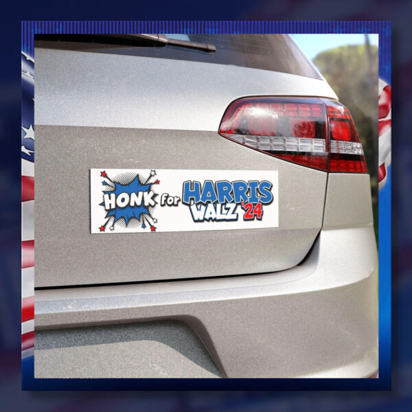 Honk For Harris Walz 24 President Car Magnet