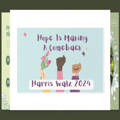 Hope Has Made a Comeback Harris Walz 2024 Plastic Yard Sign