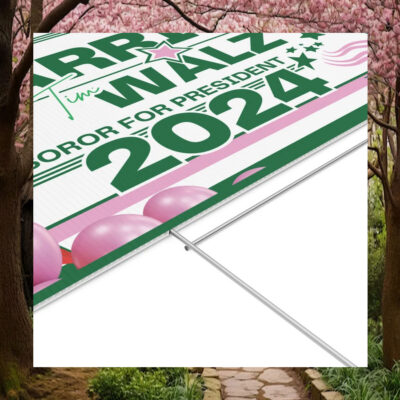 I'm With Her Kamala Harris Tim Walz My Soror For President 2024 Plastic Yard Sign
