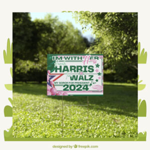 I'm With Her Kamala Harris Tim Walz My Soror For President 2024 Political Yard Sign