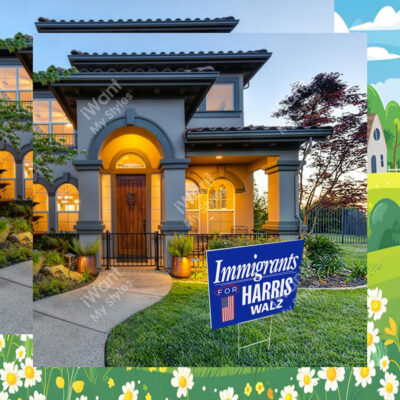 Immigrants For Harris Walz Yard Sign