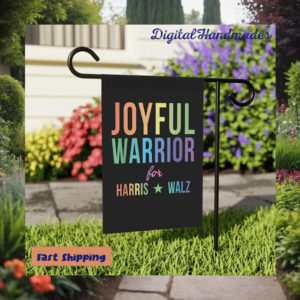 Joyful Warrior For Harris Walz 24 Flag