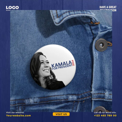 Kamala For President 2024 Pin Button