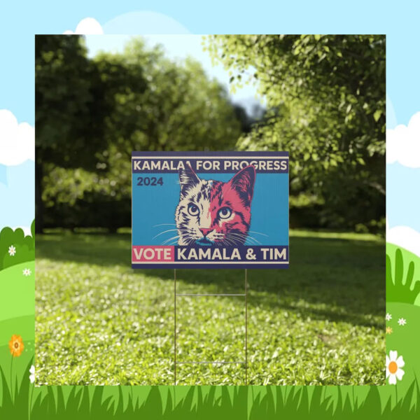 Kamala For Progress 2024 Vote Kamala & Tim Yard Sign