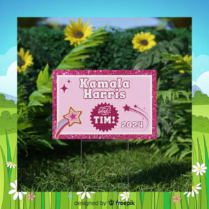 Kamala Harris And Tim 2024 Pink Yard Sign
