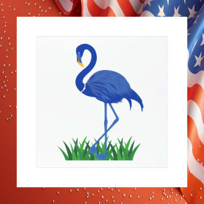 Kamala Harris Blue Flamingo Car Magnet