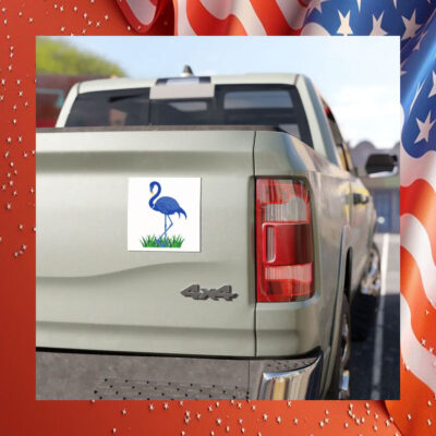 Kamala Harris Blue Flamingo Car Magnet