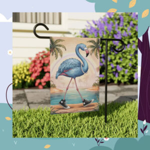 Kamala Harris Blue Flamingo Garden Flags