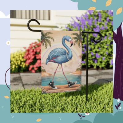 Kamala Harris Blue Flamingo Garden Flags