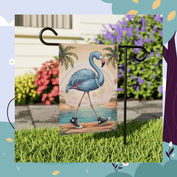 Kamala Harris Blue Flamingo Garden Flags