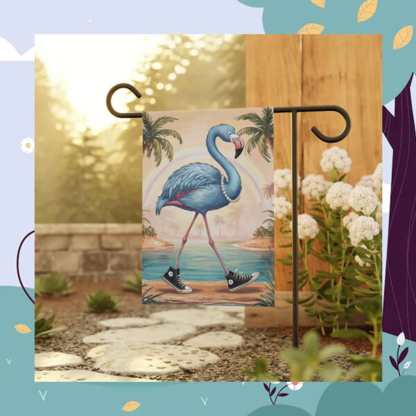 Kamala Harris Blue Flamingo Garden Flags