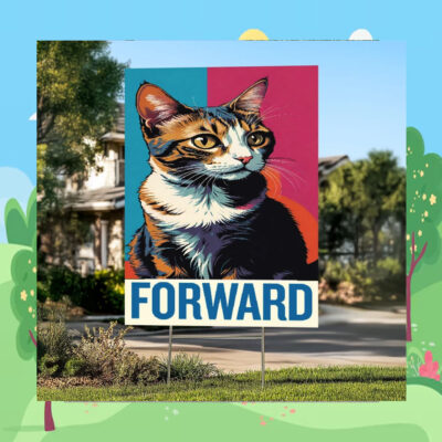 Kamala Harris Cat Forward Yard Sign