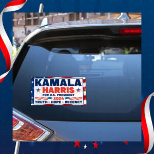 Kamala Harris For U.S. President 2024 Truth Hope Decency Sticker