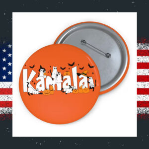 Kamala Harris Halloween Spooky Cat Pin Button