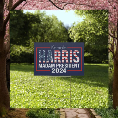Kamala Harris Madam President 2024 Plastic Yard Sign
