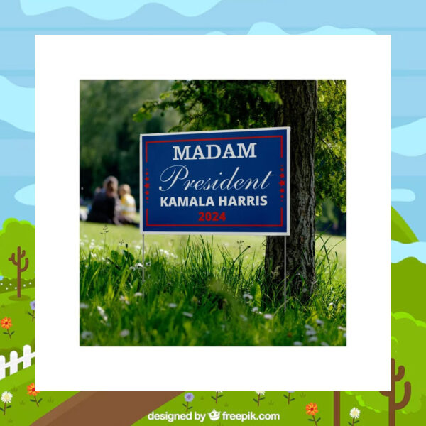 Kamala Harris Madam President 2024 Political Yard Signs