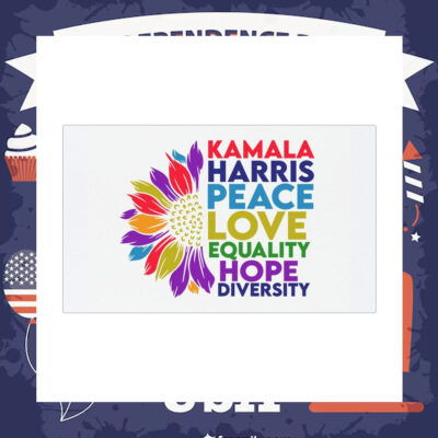 Kamala Harris Peace Love Equality Hope Diversity Car Magnet