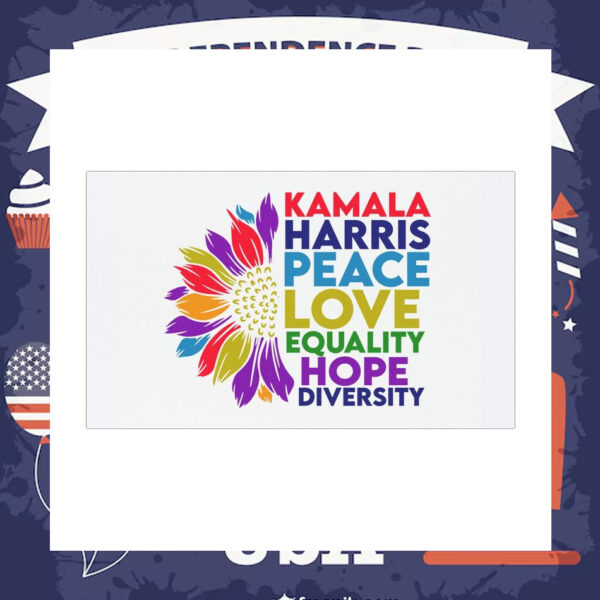 Kamala Harris Peace Love Equality Hope Diversity Car Magnet