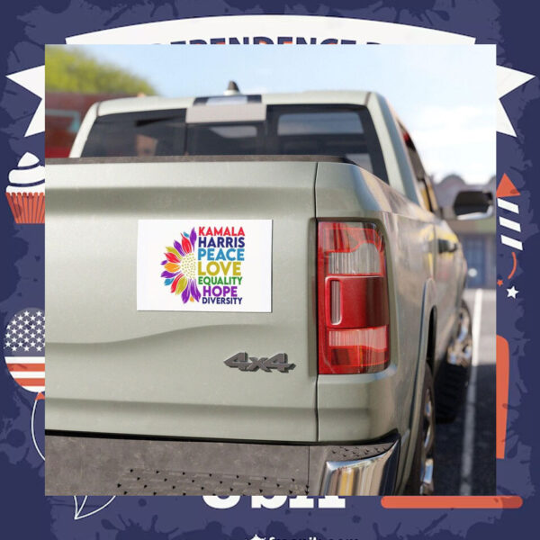 Kamala Harris Peace Love Equality Hope Diversity Car Magnet