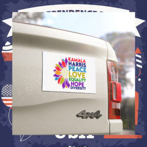 Kamala Harris Peace Love Equality Hope Diversity Car Magnet