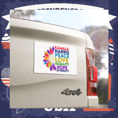Kamala Harris Peace Love Equality Hope Diversity Car Magnet