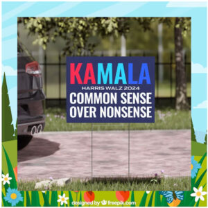 Kamala Harris Walz 24 Common Sense Over Nonsense Yard Signs