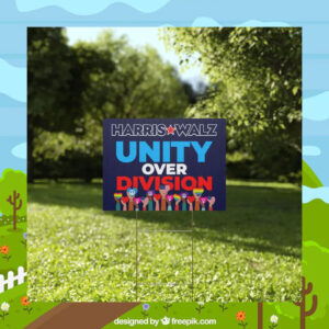 LGBTQ Harris Walz Unity Over Division 2024 Yard Sign