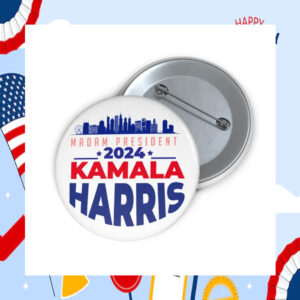 Madam President Kamala Harris 2024 Pin Button