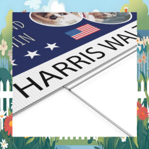 Meredith, Olivia And Benjamin For Harris Walz 2024 Yard Sign