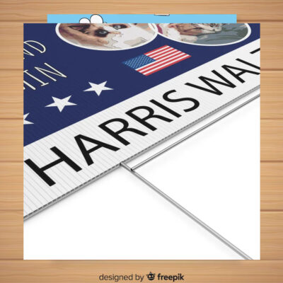 Meredith, Olivia And Benjamin For Harris Walz Plastic Yard Sign