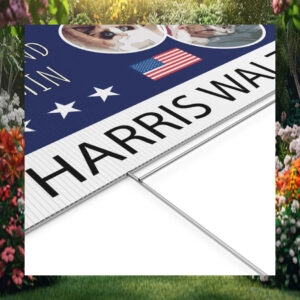 Meredith, Olivia And Benjamin For Harris Walz Yard Sign