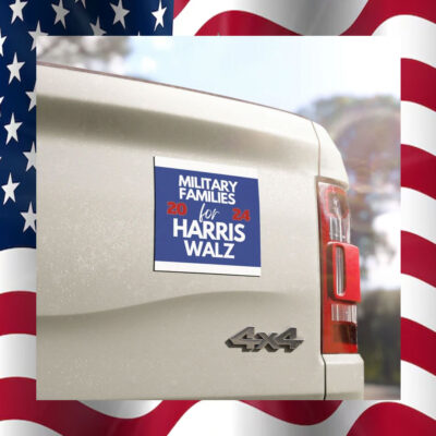 Military Families For Harris Walz 2024 Car Magnet