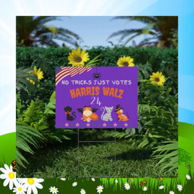 No Tricks Just Votes Cat Harris Walz 24 Halloween Sooky Yard Sign